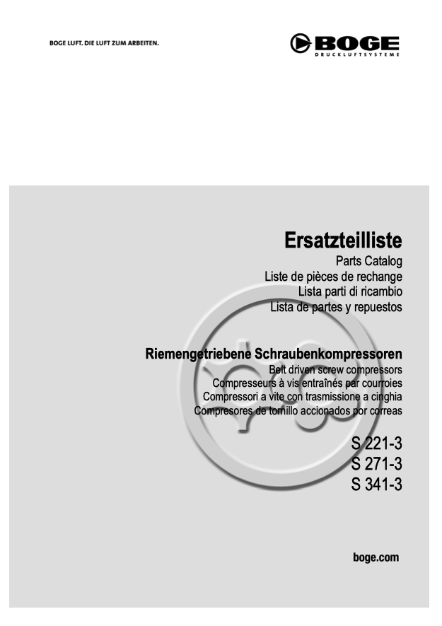 Boge S221-3 S271-3 & S341-3 Compressor Parts Manual From 2021 - airlinkcompressors.com