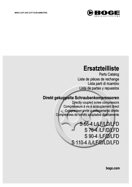 Boge S56-4 to S110-4 Parts Manual From 2021 - airlinkcompressors.com
