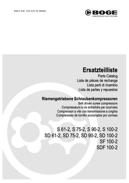 Boge S61-2 to SDF 100-2 Parts Manual From 2022 - airlinkcompressors.com
