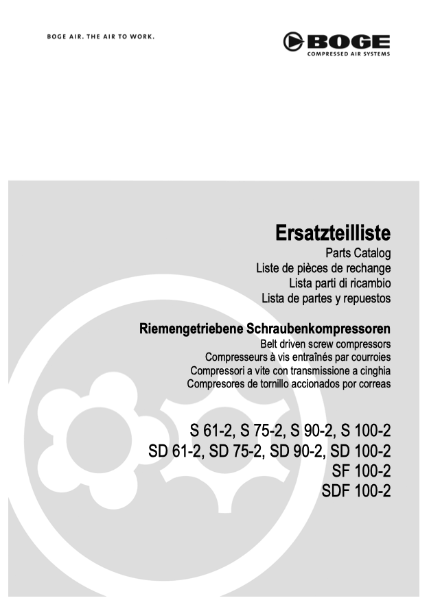 Boge S61-2 to SDF 100-2 Parts Manual From 2022 - airlinkcompressors.com