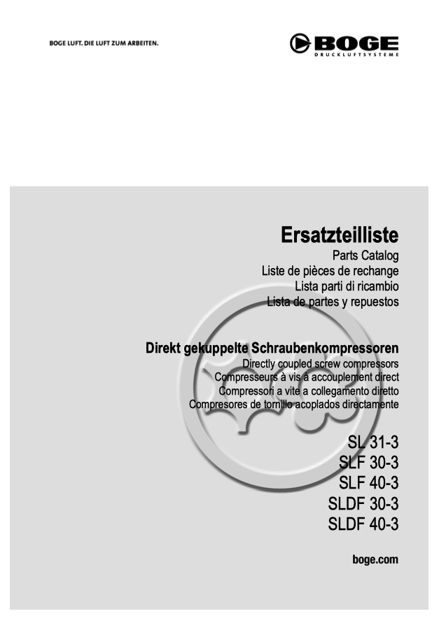 Boge SL 31-3 - SLDF 40-3 Parts Manual From 2020 - airlinkcompressors.com