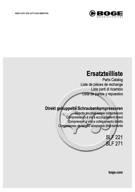 Boge SLF 221 SLF 271 Parts Manual From 2020 - airlinkcompressors.com