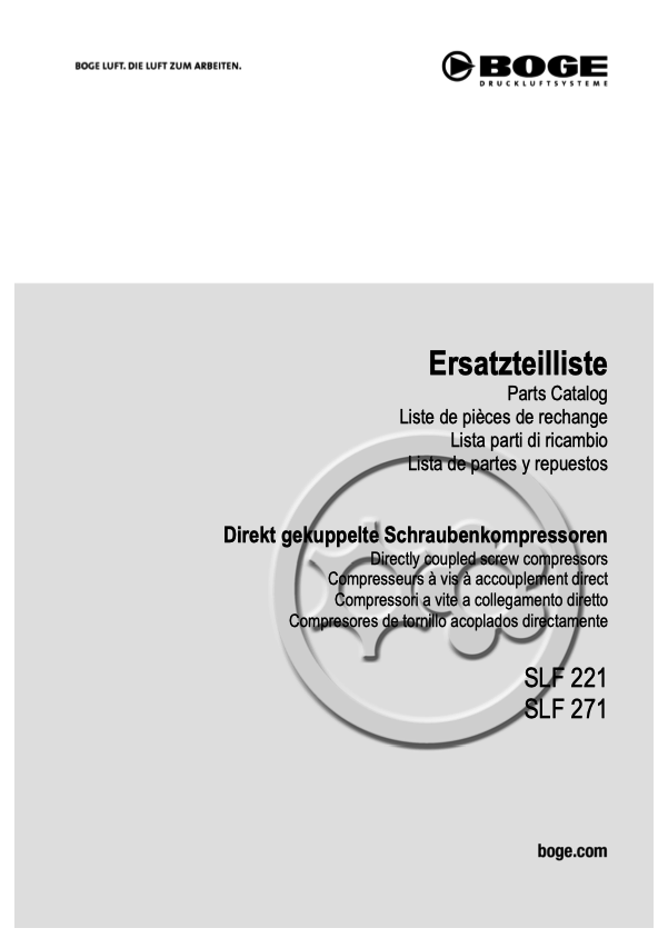 Boge SLF 221 SLF 271 Parts Manual From 2020 - airlinkcompressors.com