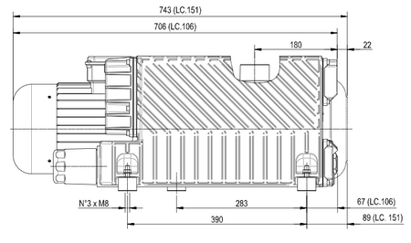DVP LC151 Oil Lubricated Rotary Vane Vacuum Pump - 3.3 Kw - airlinkcompressors.com