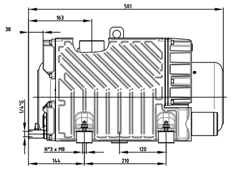 DVP LC40WR Oil Lubricated Rotary Vane Vacuum Pump - 1.1 Kw - airlinkcompressors.com