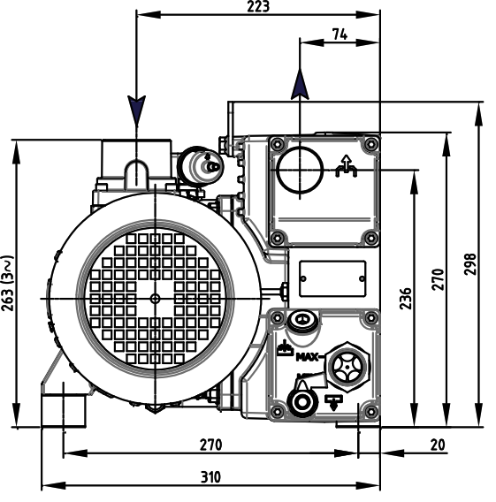 DVP LC40WR Oil Lubricated Rotary Vane Vacuum Pump - 1.1 Kw - airlinkcompressors.com