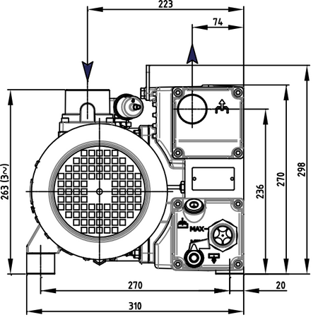 DVP LC40WR Oil Lubricated Rotary Vane Vacuum Pump - 1.1 Kw - airlinkcompressors.com