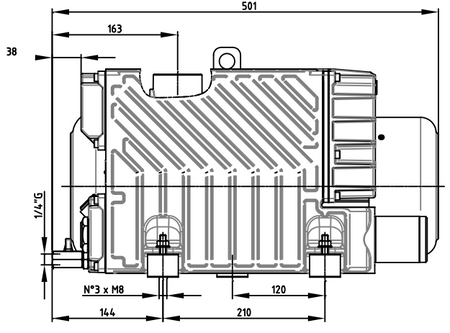 DVP LC60WR Oil Lubricated Rotary Vane Vacuum Pump - 1.5 Kw - airlinkcompressors.com