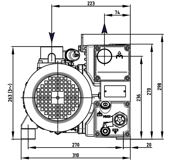 DVP LC60WR Oil Lubricated Rotary Vane Vacuum Pump - 1.5 Kw - airlinkcompressors.com