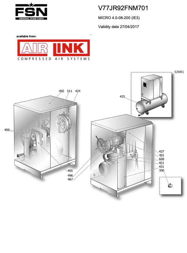 Fini/FSN MICRO 4.0-08-200 (IE3) Parts Manual From 2017 - airlinkcompressors.com