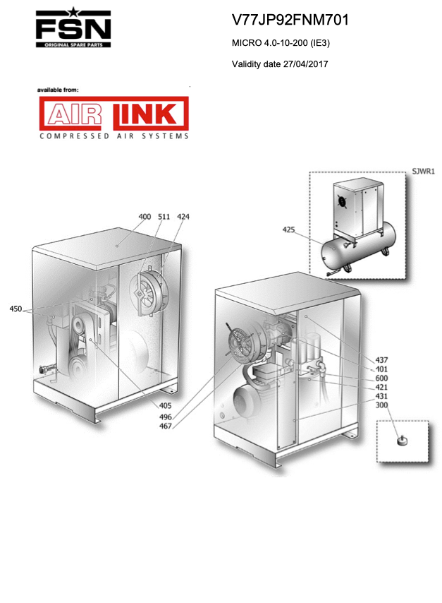 Fini/FSN MICRO 4.0-10-200 (IE3) Parts Manual From 2017 - airlinkcompressors.com
