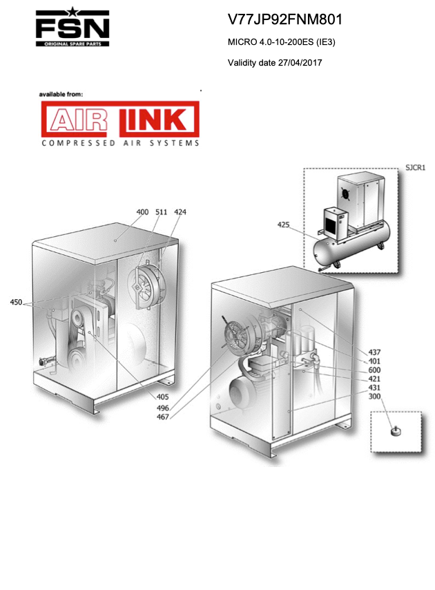 Fini/FSN MICRO 4.0-10-200ES (IE3) Parts Manual From 2017 - airlinkcompressors.com