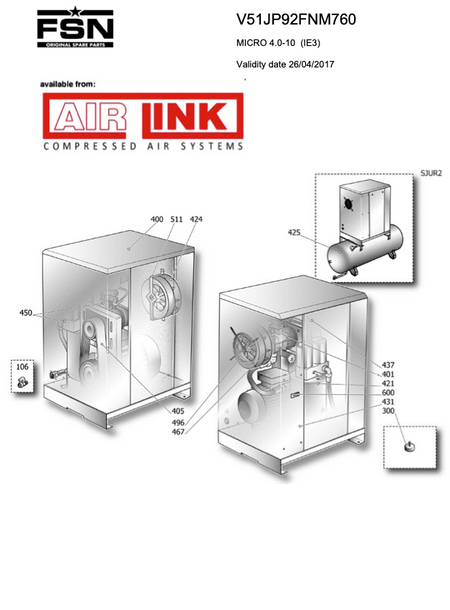 Fini/FSN MICRO 4.0-10 (IE3) Parts Manual From 2017 - airlinkcompressors.com