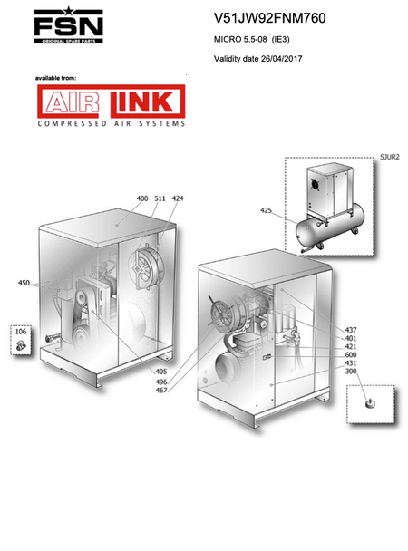 Fini/FSN MICRO 5.5-08 (IE3) Parts Manual From 2017 - airlinkcompressors.com