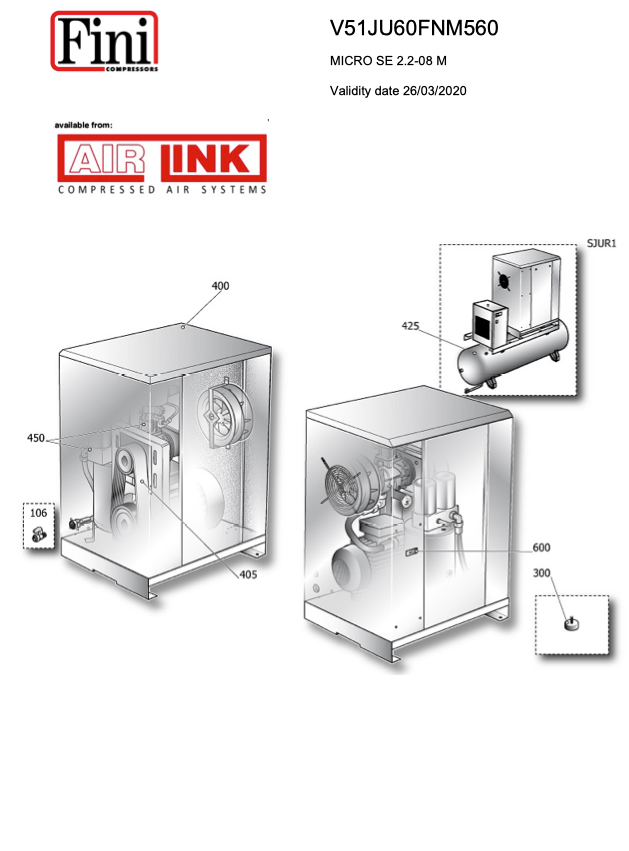Fini/FSN MICRO SE 2.2-08 M Parts Manual From 2020 - airlinkcompressors.com