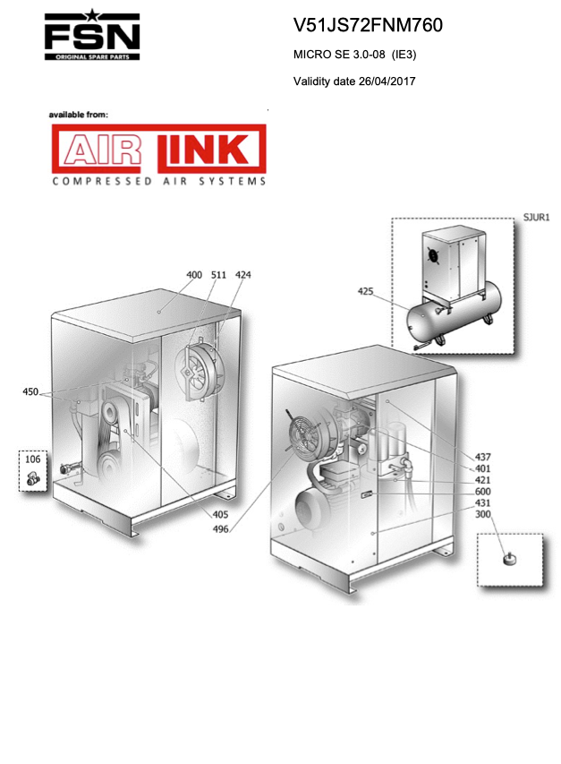 Fini/FSN MICRO SE 3.0-08 (IE3) Parts Manual From 2017 - airlinkcompressors.com