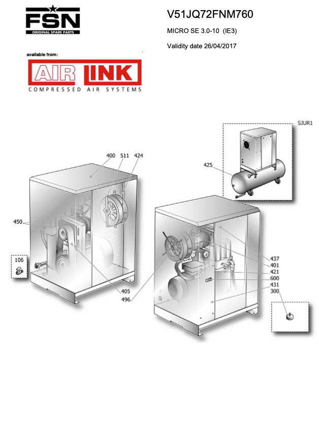 Fini/FSN MICRO SE 3.0-10 (IE3) Parts Manual From 2017 - airlinkcompressors.com
