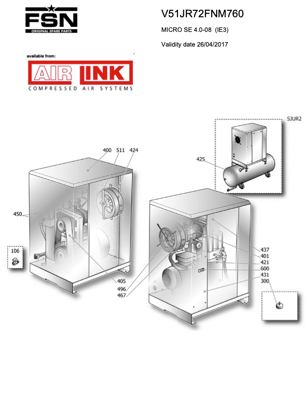 Fini/FSN MICRO SE 4.0-08 (IE3) Parts Manual From 2017 - airlinkcompressors.com