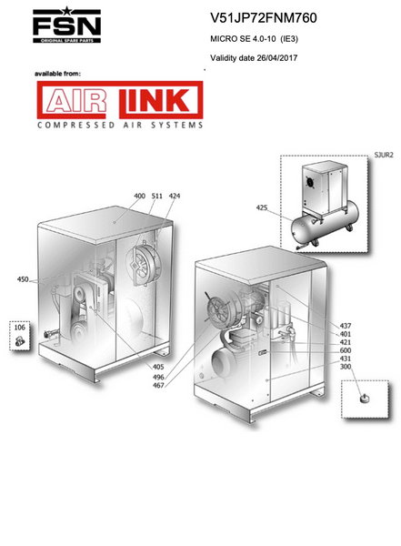 Fini/FSN MICRO SE 4.0-10 (IE3) Parts Manual From 2017 - airlinkcompressors.com