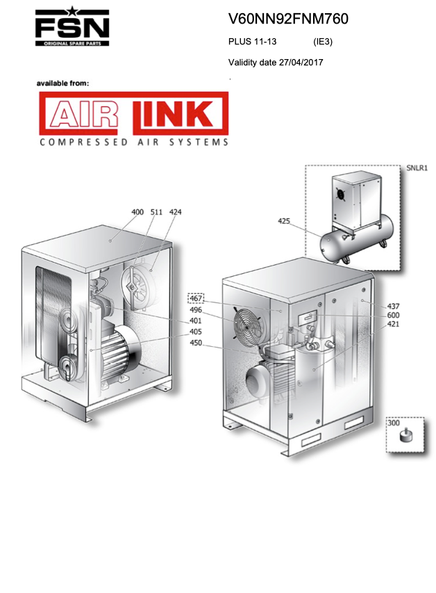Fini / FSN PLUS 11-13 (IE3) Parts Manual From 2017 - airlinkcompressors.com