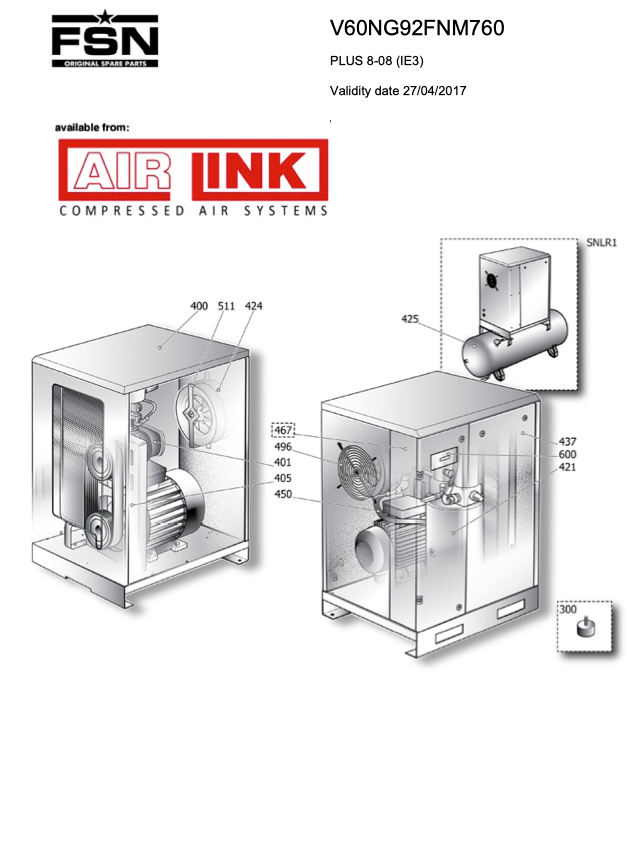 Fini / FSN PLUS 8-08 (IE3) Parts Manual From 2017 - airlinkcompressors.com