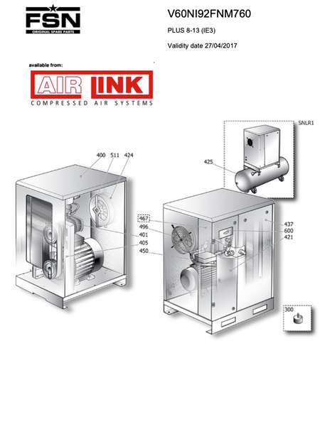 Fini / FSN PLUS 8-13 (IE3) Parts Manual From 2017 - airlinkcompressors.com