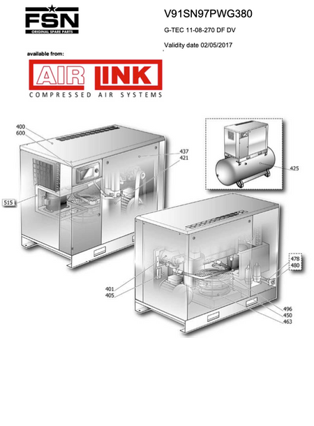 Power System G-TEC 11-08-270 DF DV Parts Manual From 2017 - airlinkcompressors.com
