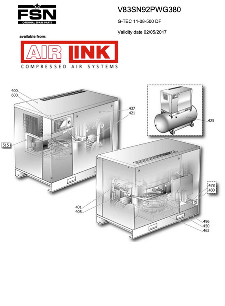 Power System G-TEC 11-08-500 DF Parts Manual From 2017 - airlinkcompressors.com