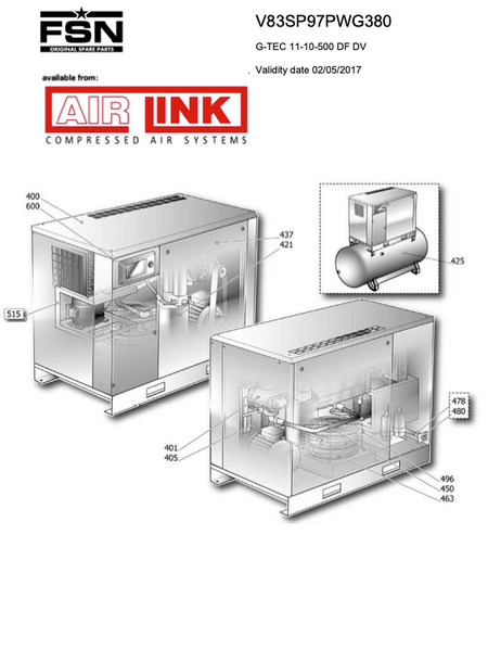 Power System G-TEC 11-10-500 DF DV Parts Manual From 2017 - airlinkcompressors.com