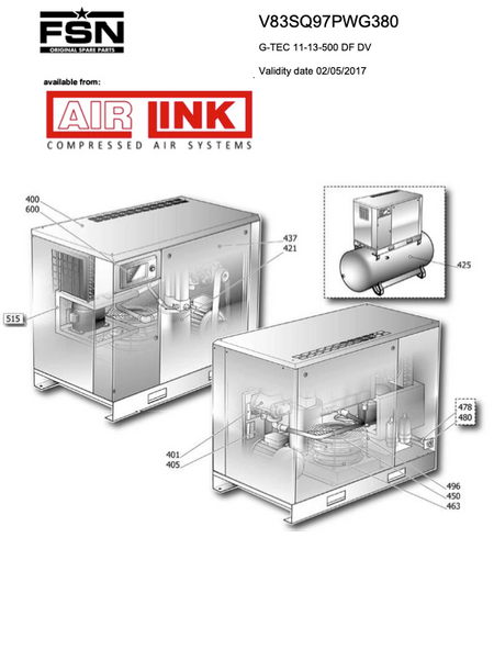 Power System G-TEC 11-13-500 DF DV Parts Manual From 2017 - airlinkcompressors.com
