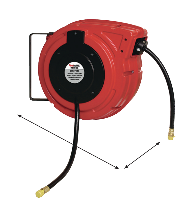Redashe Reelworks 1/2" 15M 20Bar Compressed Air Spring Rewind Hose Reel - C2753 - airlinkcompressors.com