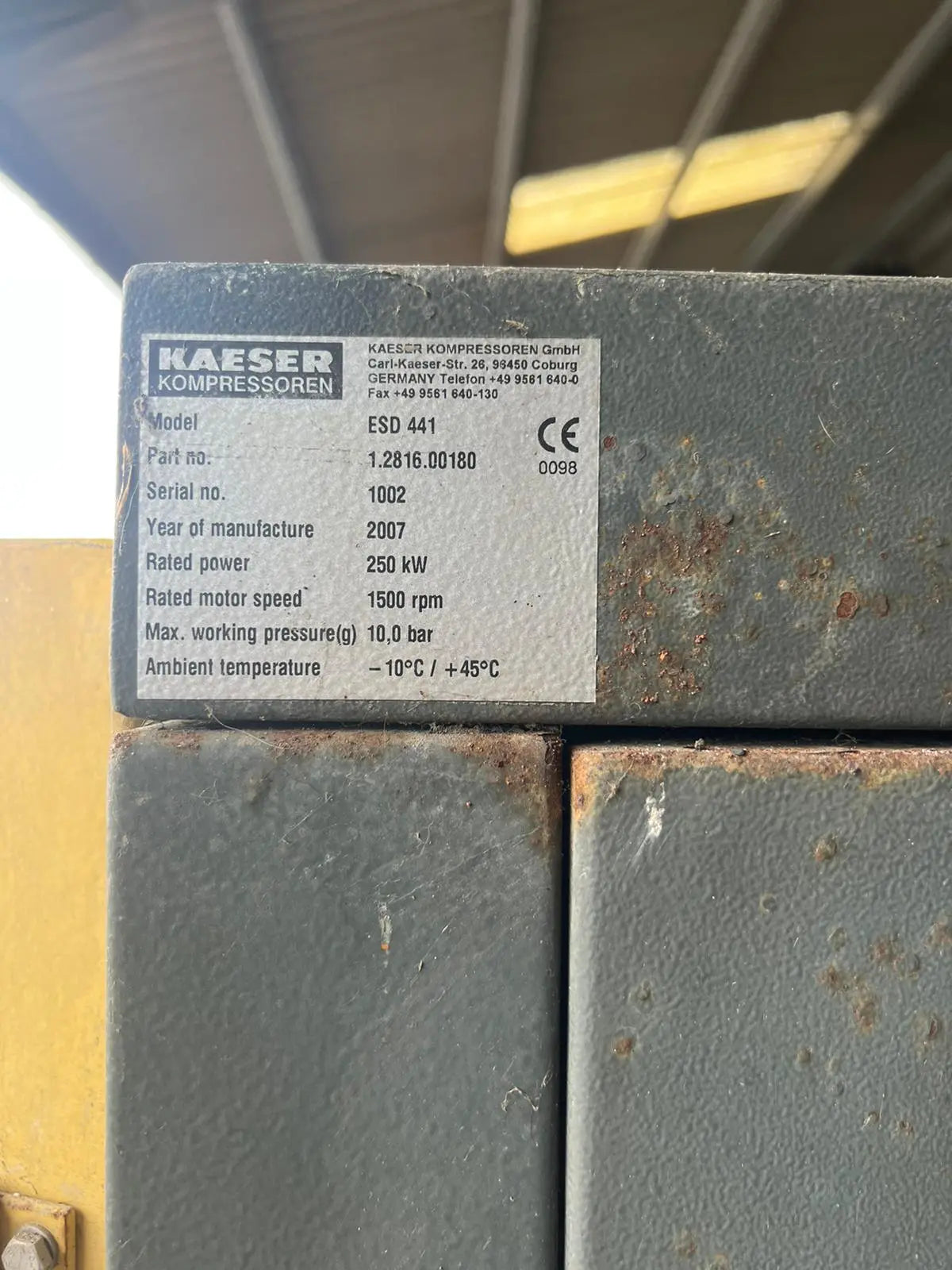 Used HPC ESD441 250 kW 1275 CFM 10 Bar Screw Air Compressor - airlinkcompressors.com