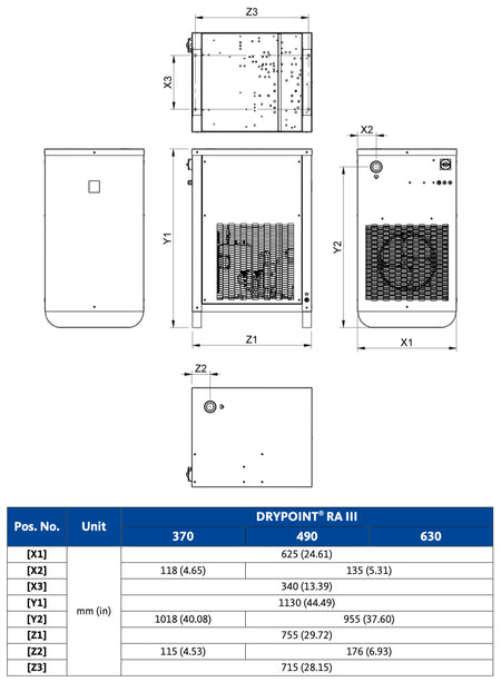 Beko DRYPOINT® RA III 370 Refrigerant Air Dryer Flow Rate: 218cfm  4060416 - airlinkcompressors.com