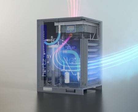Hertz FRECON PLUS pm 15kw VSD Direct Drive Tank Mounted Screw Compressor & Dryer - Compressed Air Online - airlinkcompressors.com