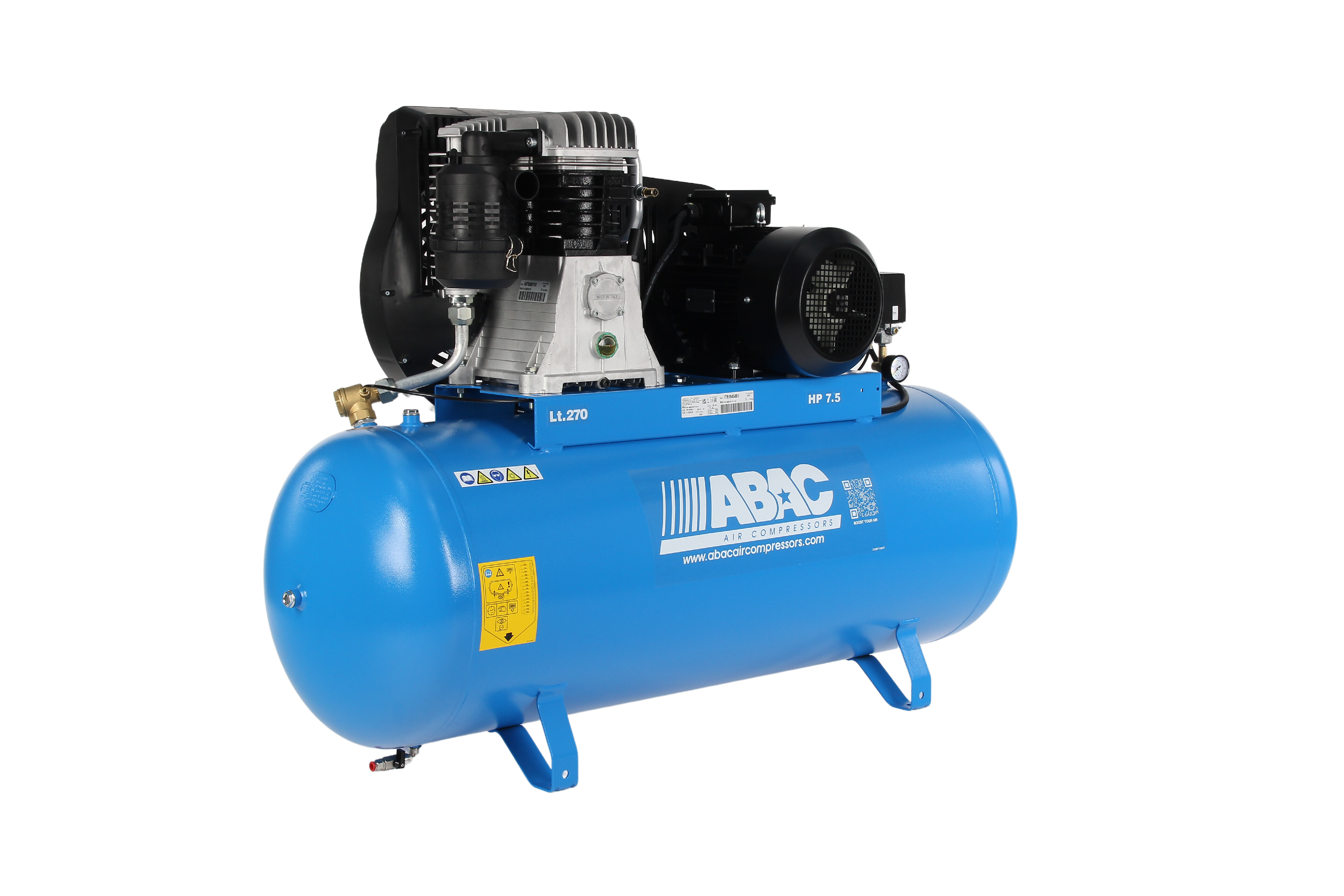 Abac PRO B6000 270L FT7.5 - 3 Phase 5.5kw 270L 29CFM 11Bar Air Compressor - 4116020193