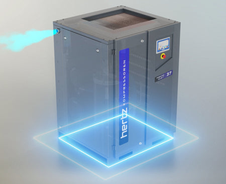 Hertz FRECON PLUS pm 15kw VSD Direct Drive Tank Mounted Screw Compressor & Dryer - Compressed Air Online - airlinkcompressors.com