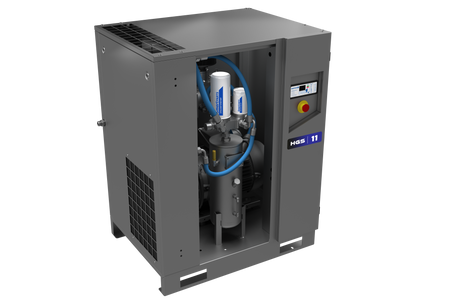 Hertz HGS 2 kW Fixed-Speed Rotary Screw Air Compressor - Compact & Efficient for Small Businesses - Compressed Air Online - airlinkcompressors.com