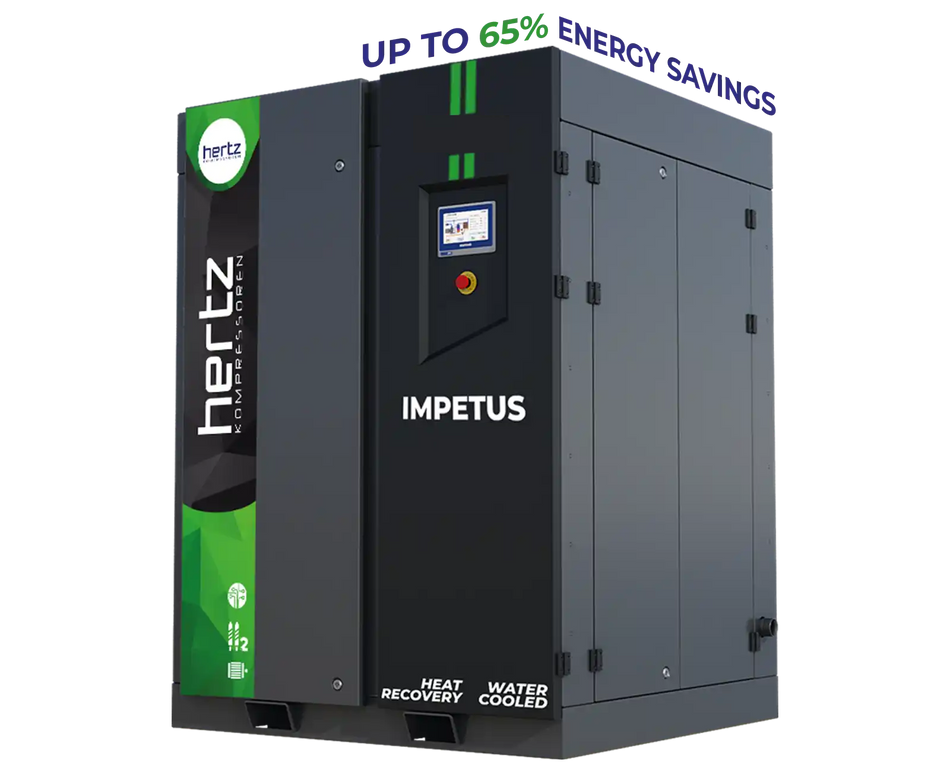 Hertz IMPETUS 22 kW Fixed-Speed Rotary Screw Air Compressor - Energy Efficient & Reliable for Industrial Use