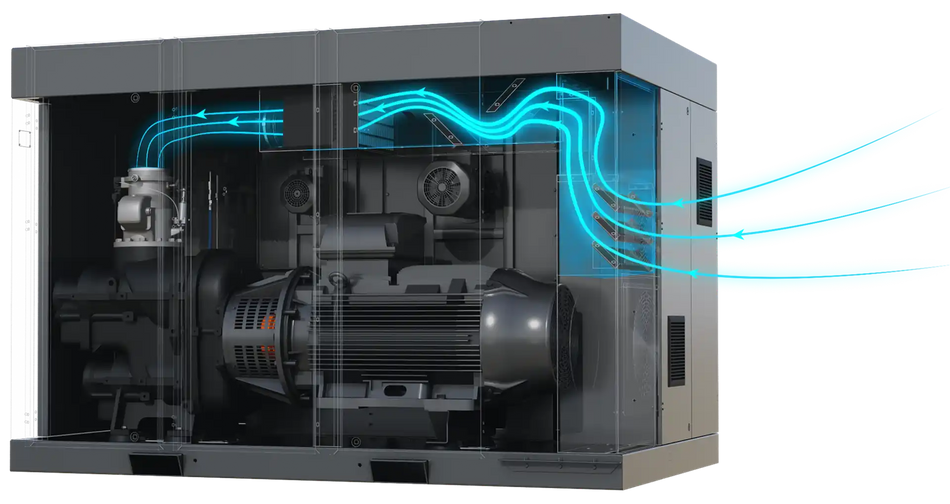 Hertz IMPETUS 90 kW Fixed-Speed Rotary Screw Air Compressor - Energy Efficient & Reliable for Industrial Use