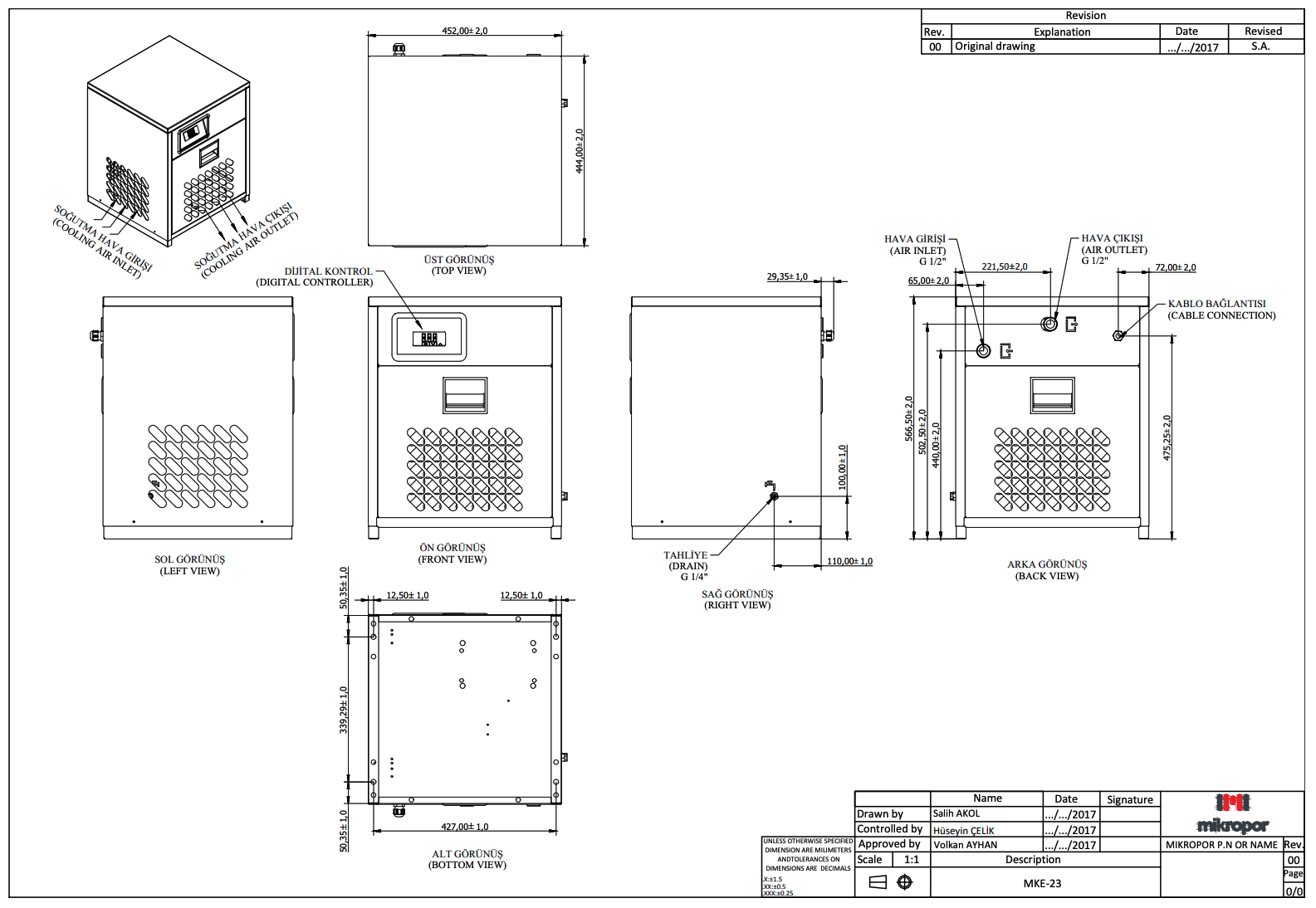 Mikropor MKE-23 Compressed Air Dryer 14 cfm 230V - airlinkcompressors.com