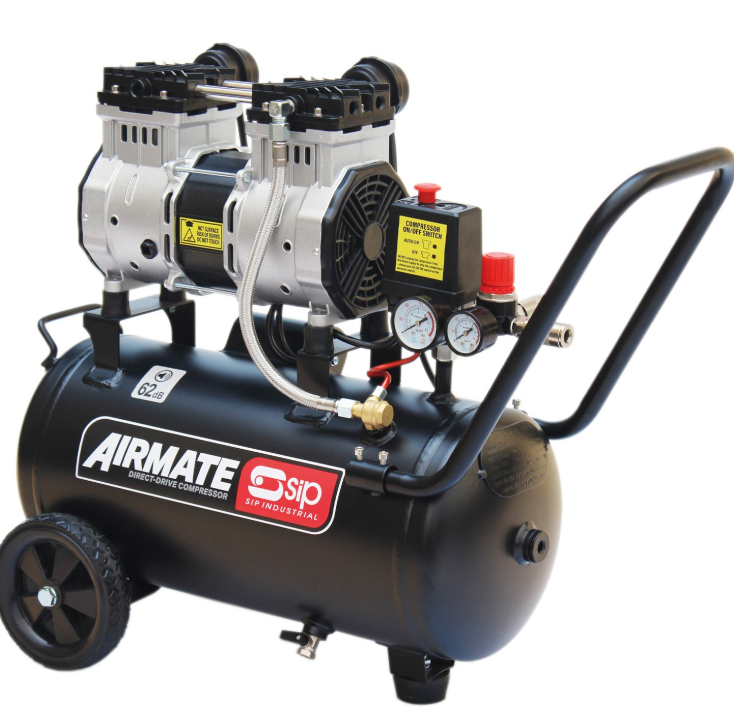 SIP DD 2hp 24ltr Low Noise Oil-Free Compressor 05478 - airlinkcompressors.com