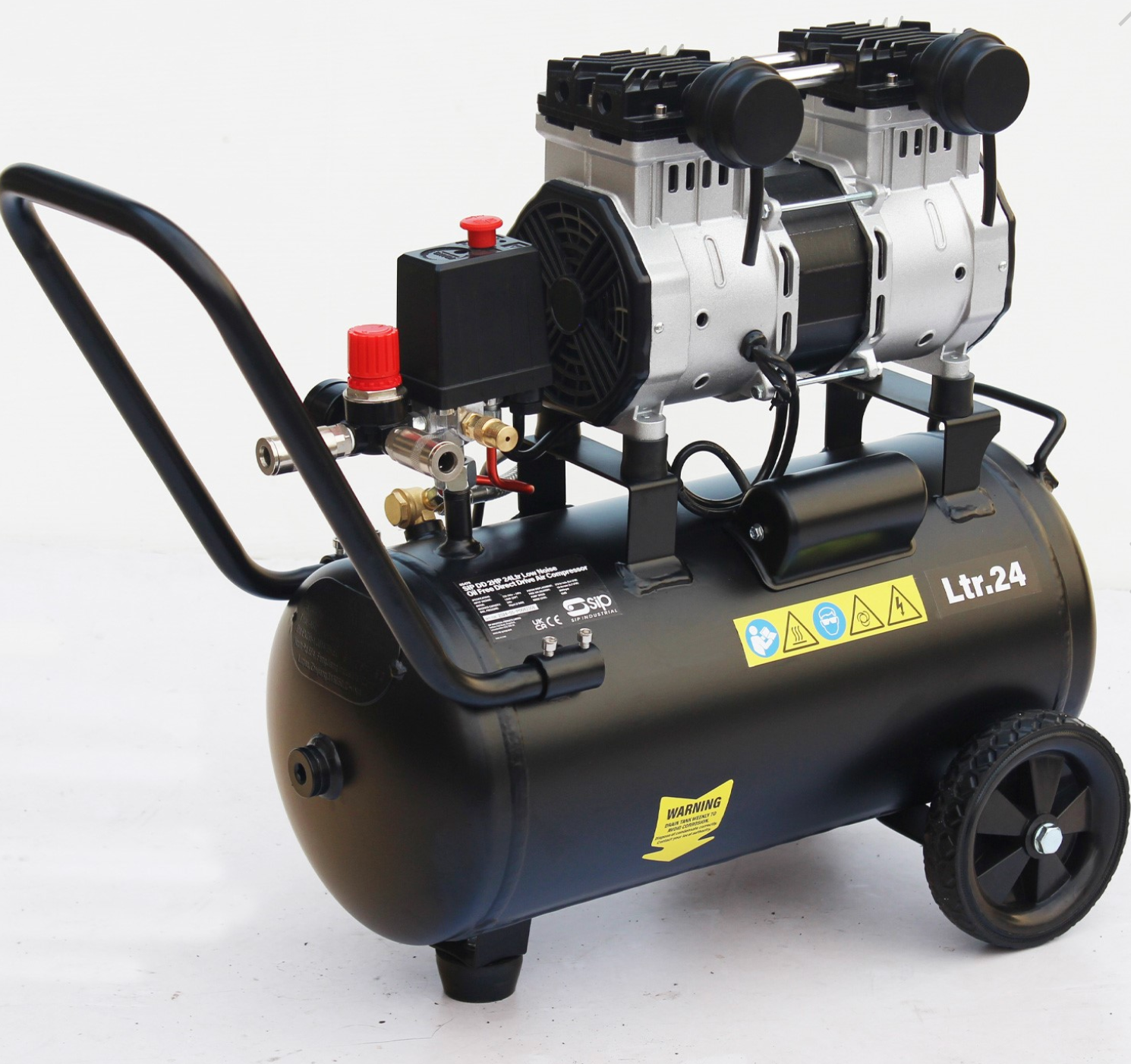 SIP DD 2hp 24ltr Low Noise Oil-Free Compressor 05478 - airlinkcompressors.com
