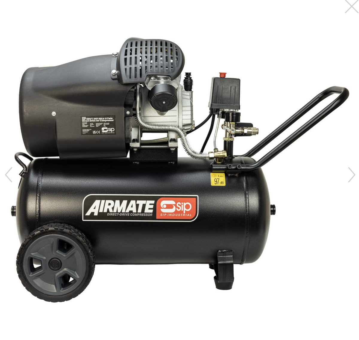 SIP DDVT 3HP 50L V-TWIN Direct Drive Compressor - 05325 - airlinkcompressors.com