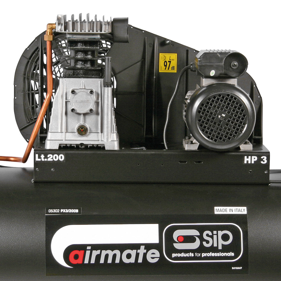 SIP PX3/200-SRB 200ltr Belt Drive Compressor - 05302 - airlinkcompressors.com