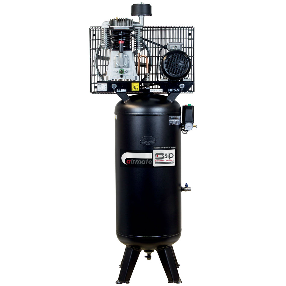 SIP VN5.5/150-TB Vertical Belt Drive Compressor - 06335 - airlinkcompressors.com