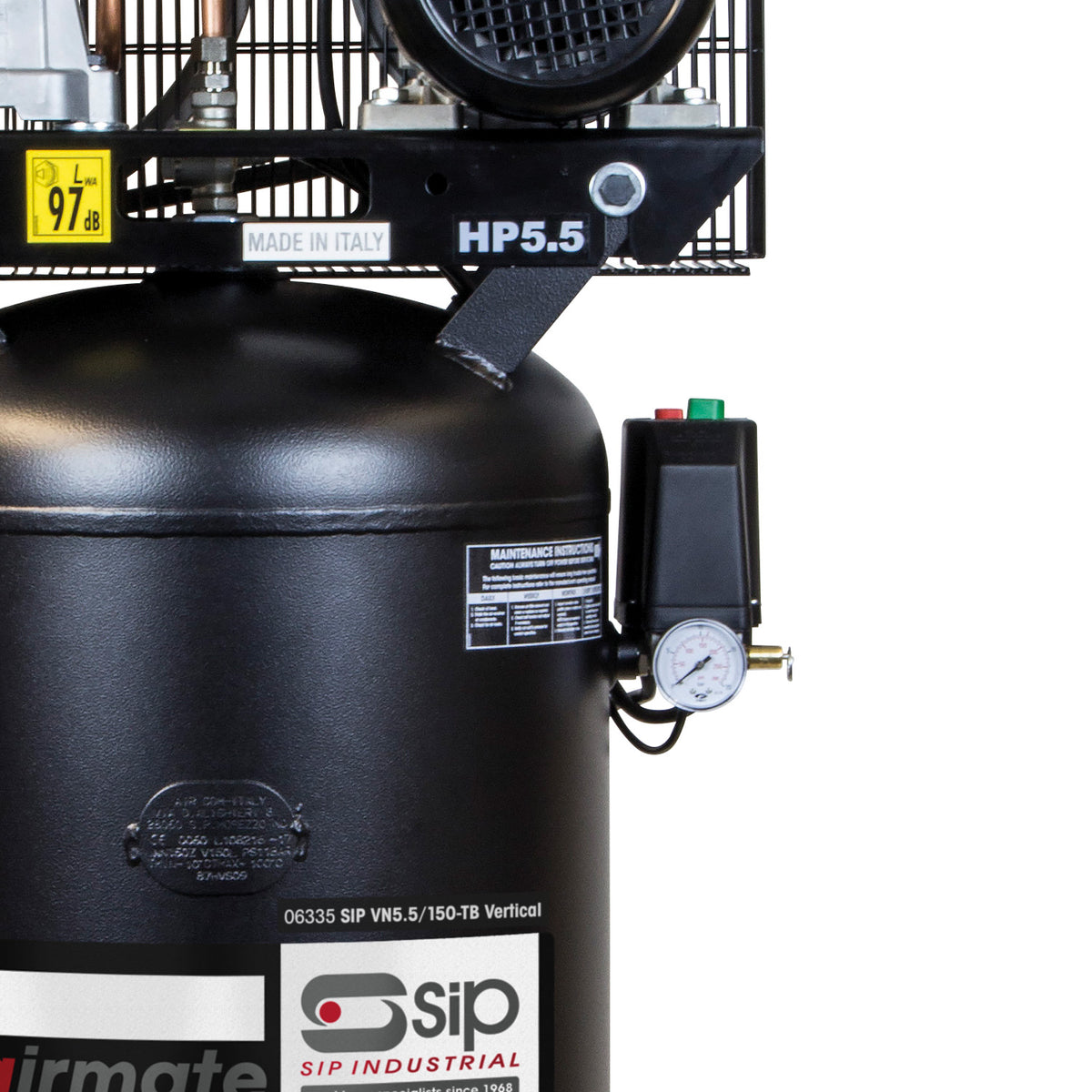 SIP VN5.5/150-TB Vertical Belt Drive Compressor - 06335 - airlinkcompressors.com