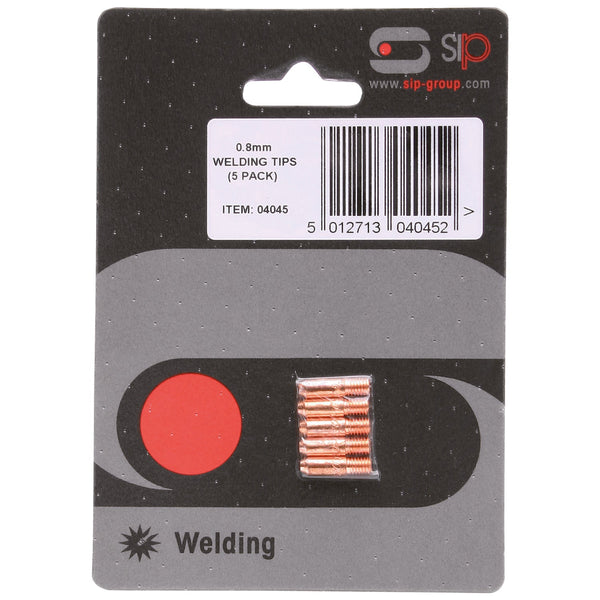 SIP 5x 0.8mm M5 MIG Welding Tip Pack  Part Number  4045