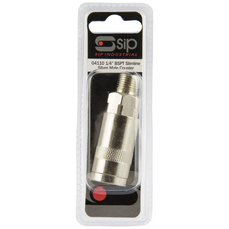 SIP 1/4" Slimline Silver Male Coupler  Part Number  4110