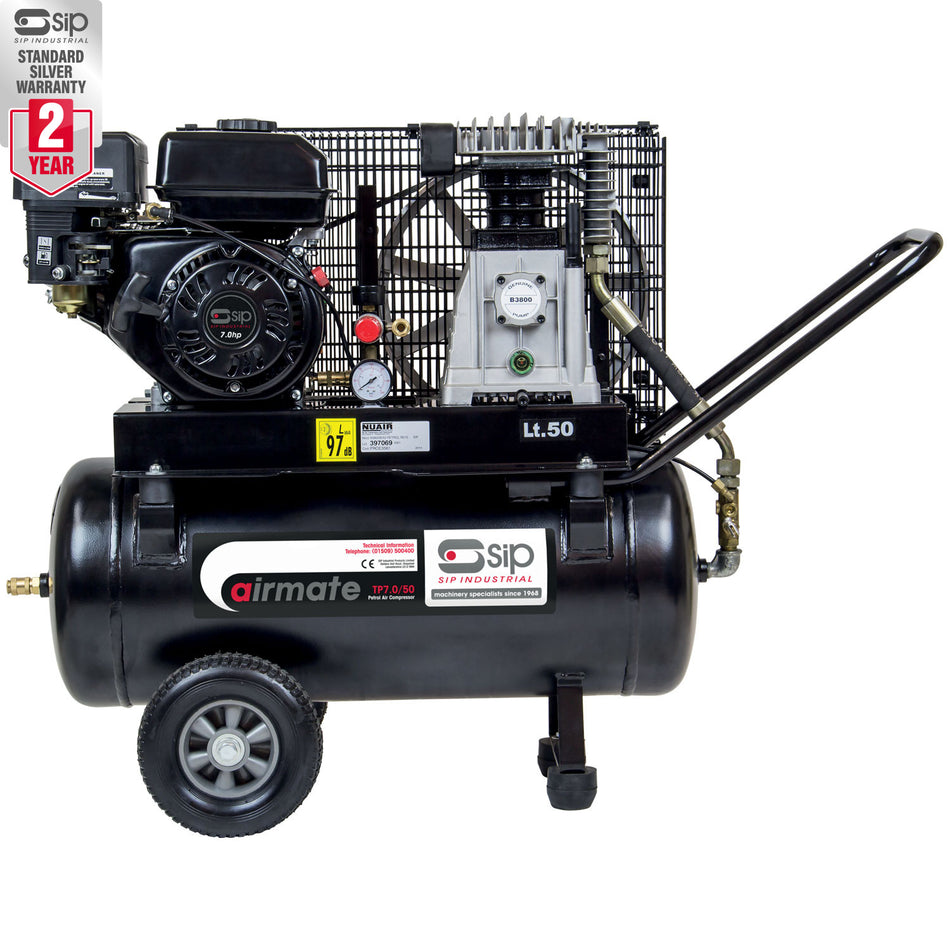 SIP TP7/50 50ltr Belt Drive Petrol Compressor