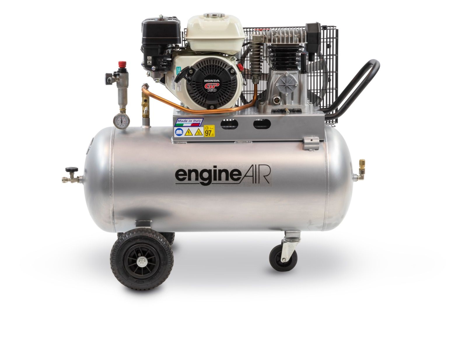 Abac Engineair 5/100 10 Mobile Petrol 100Ltr 14Cfm 10Bar Air Compressor - 1121440112